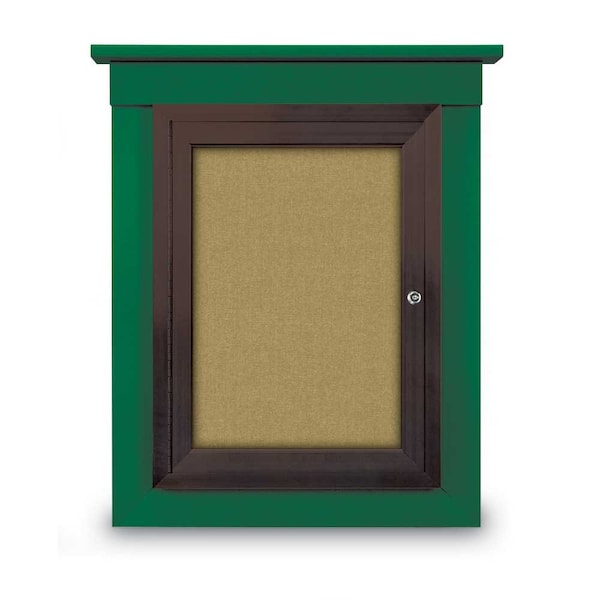60"x48" 2-Door Enclosed Letterboard, Grey Vinyl/Walnut